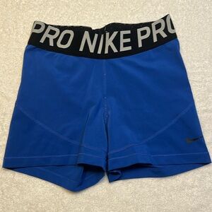 Blue Nike pro shorts size medium